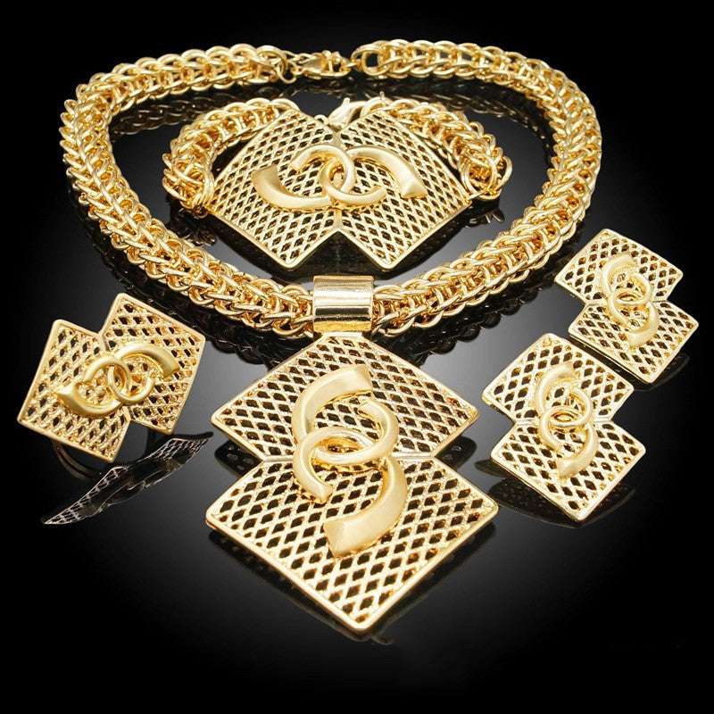 Dubai 18K Gold Plated Jewellery Set Designer Luxury