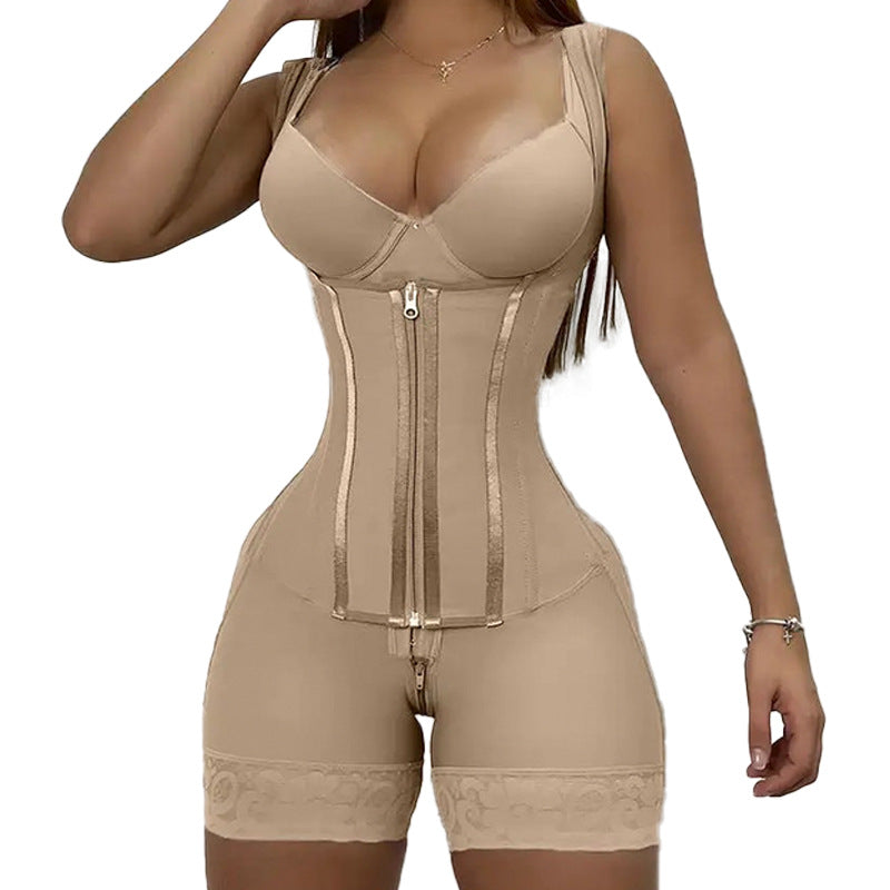 Sous-vêtement gainant à la taille avec modelage de l'abdomen et fermeture éclair pour soulever les hanches