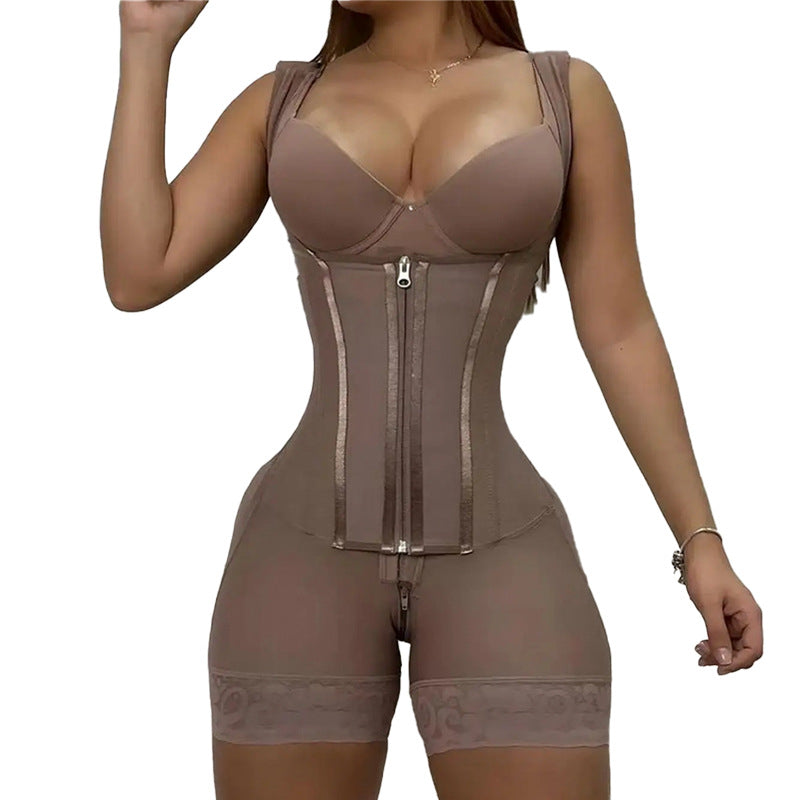 Sous-vêtement gainant à la taille avec modelage de l'abdomen et fermeture éclair pour soulever les hanches