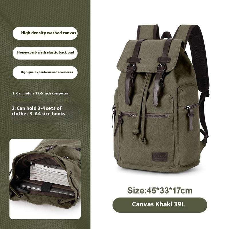 Retro Men's Canvas Laptop University College Backpack