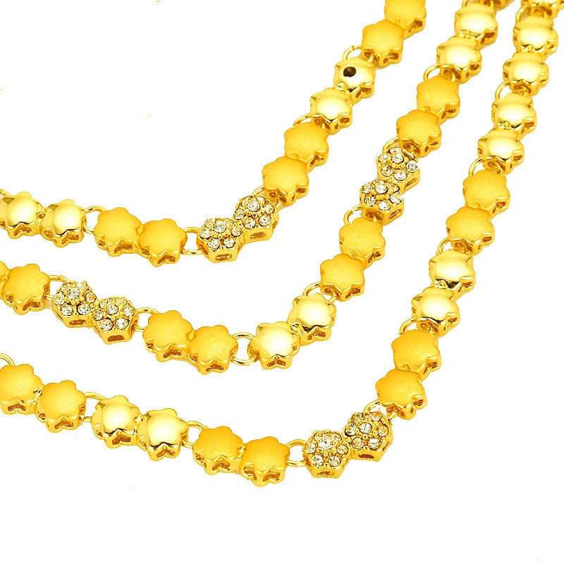 Dubai Jewelry Set Women's Gold Plated Necklace Earrings