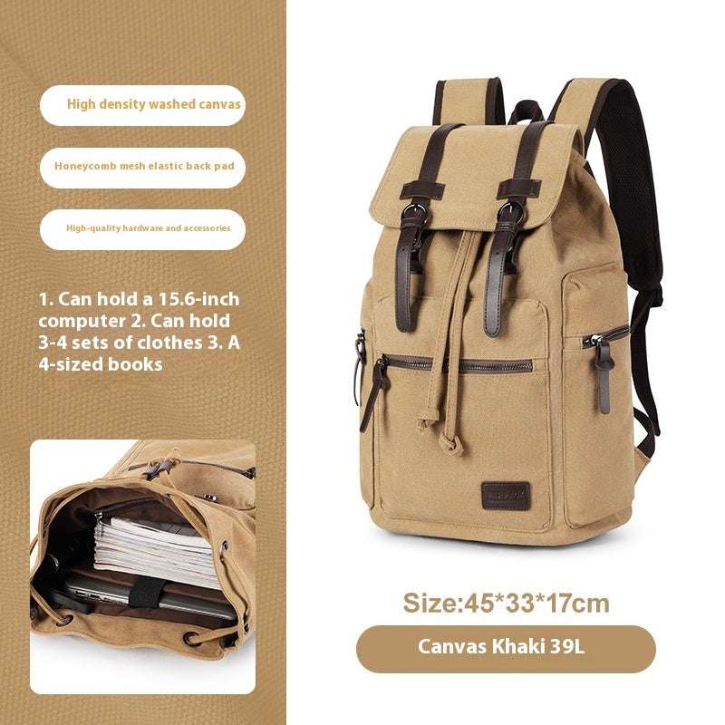 Retro Men's Canvas Laptop University College Backpack