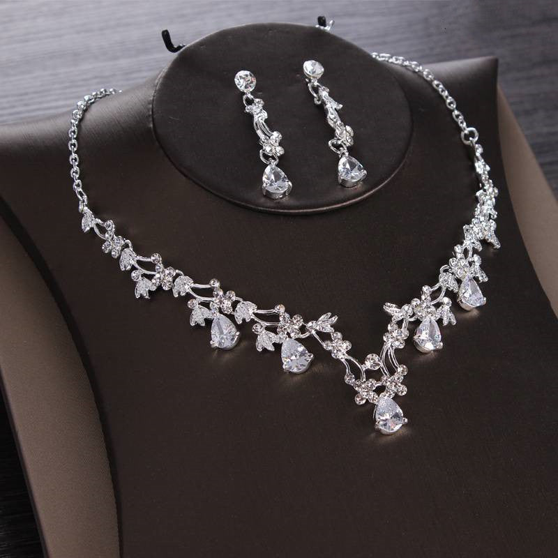 Brautschmuckset mit Strass-Kristallen, 3-teilig