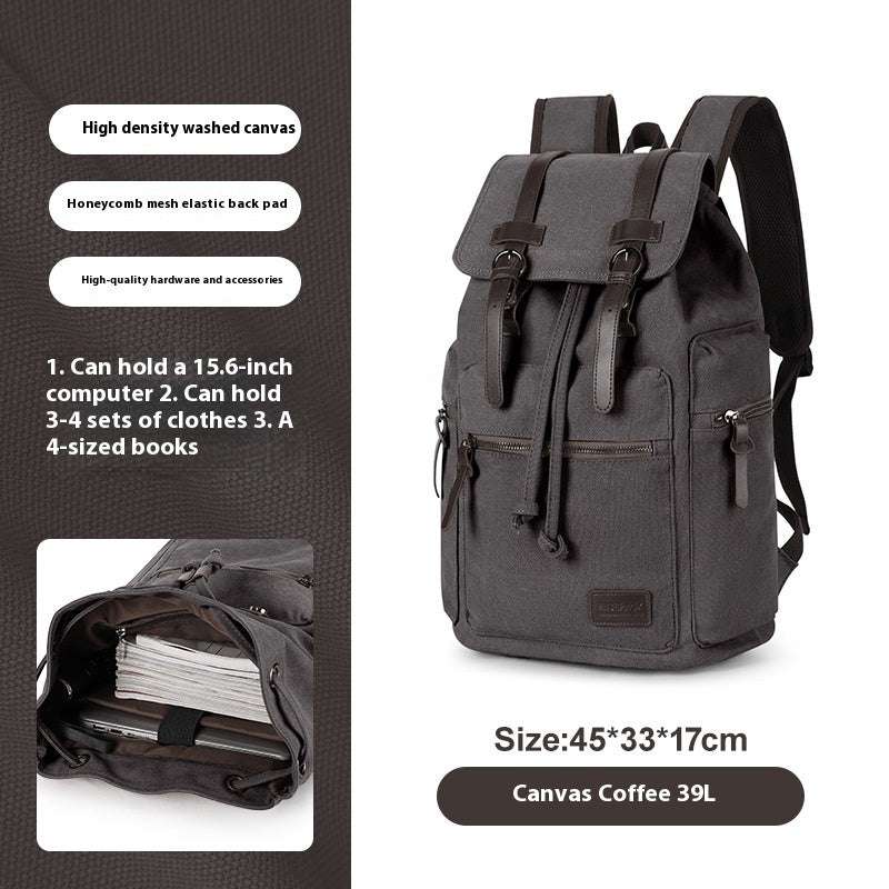 Retro Men's Canvas Laptop University College Backpack