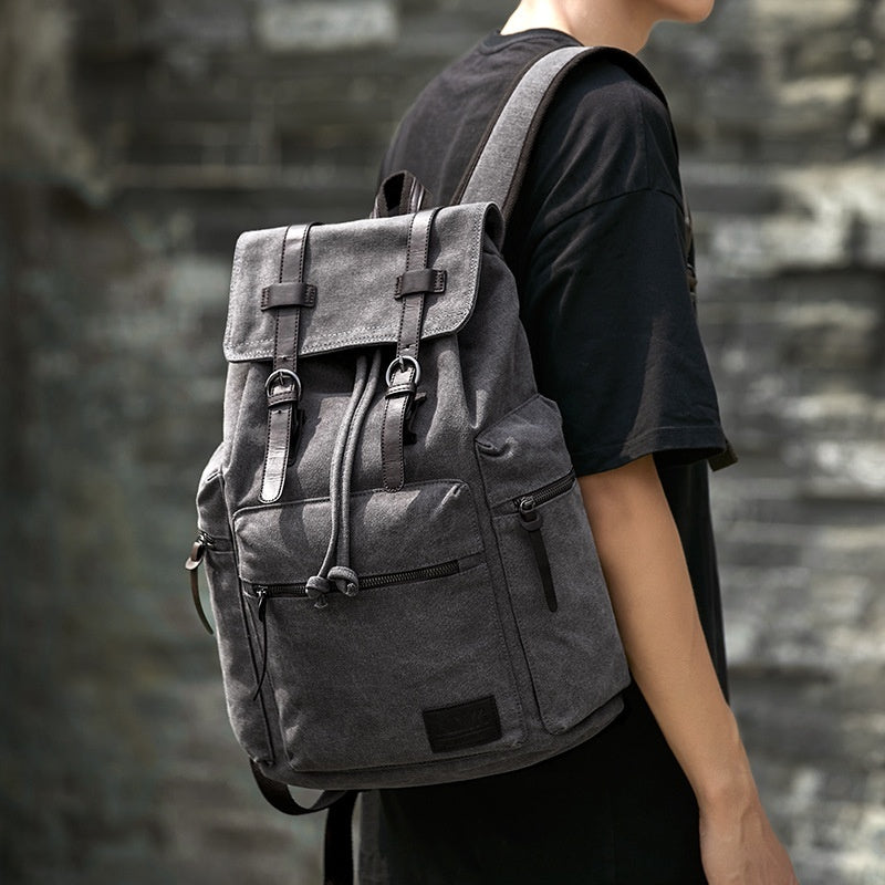 Retro Men's Canvas Laptop University College Backpack