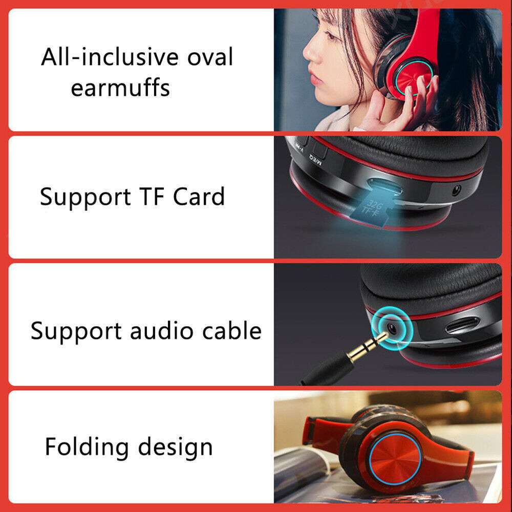 Wireless Bluetooth Headphones Over-Ear Noise Canceling Devices