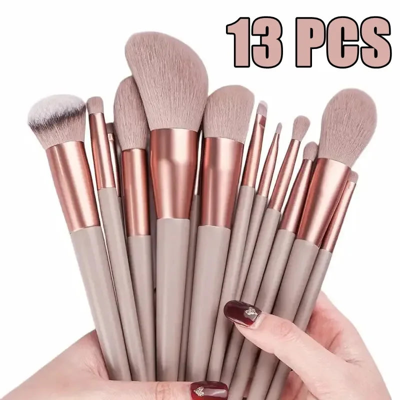 13pc Soft Makeup Brush Set for Cosmetics Blending Make up Beauty Tools With Bag
