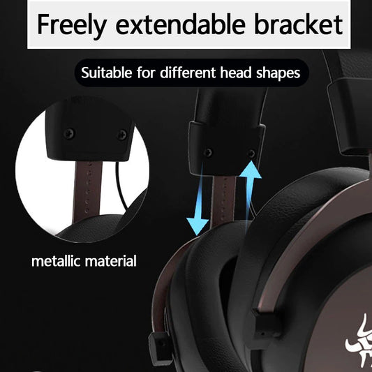 Casque de jeu supra-auriculaire de haute qualité avec micro détachable de 3,5 mm