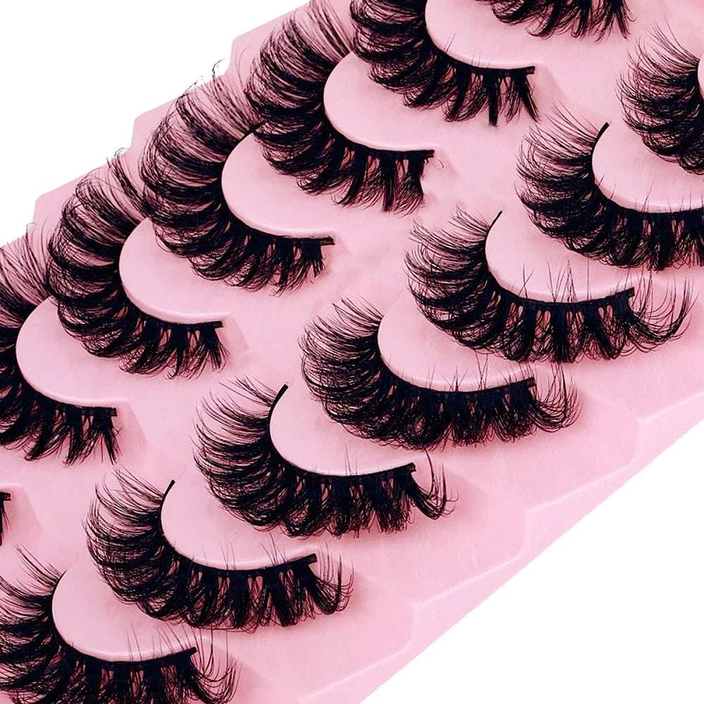 7 Pairs Mega Volume False Eyelashes Wispy Natural Look Eyelashes Fluffy False Lashes
