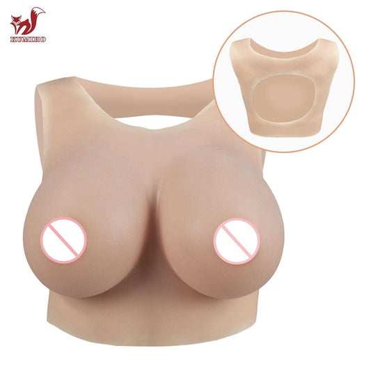 Silicone Fake Boobs Breast Plate Chest Enhancer for Drag Queens Crossdressing