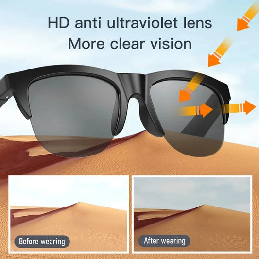 Lunettes de soleil connectées Bluetooth 5.3, appels, extérieur, HIFI, lumière bleue, étanche, anti-UV