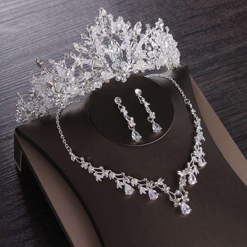 Bridal Rhinestone Crystal Jewellery 3 Piece Wedding Set