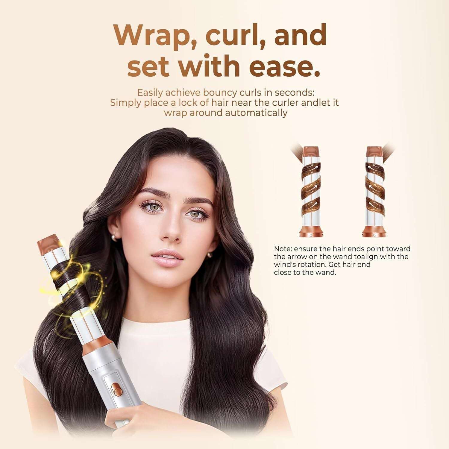 5 IN 1 Pro Air Wrap Blow Hair Styler Curler Straightener Hot Air Comb Brush Gift